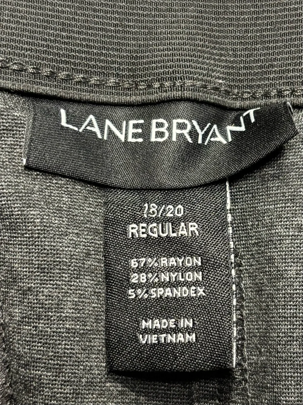Lane Bryant Pull-On Career Pants Gray Stretch Straight Leg Size 18/20 Regular